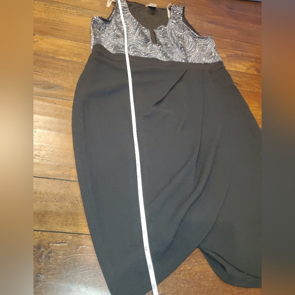 Elegant Black and Silver Glitter Dress by Libian Size 1X ✨️HP✨️ - Picture 5 of 9